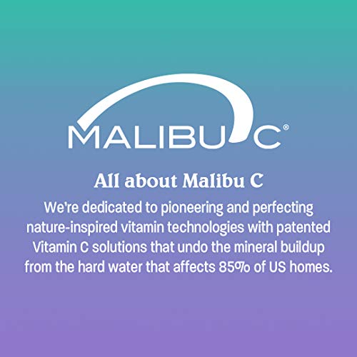Malibu C bottle on bathroom counter conveys salon-grade hydration at home.