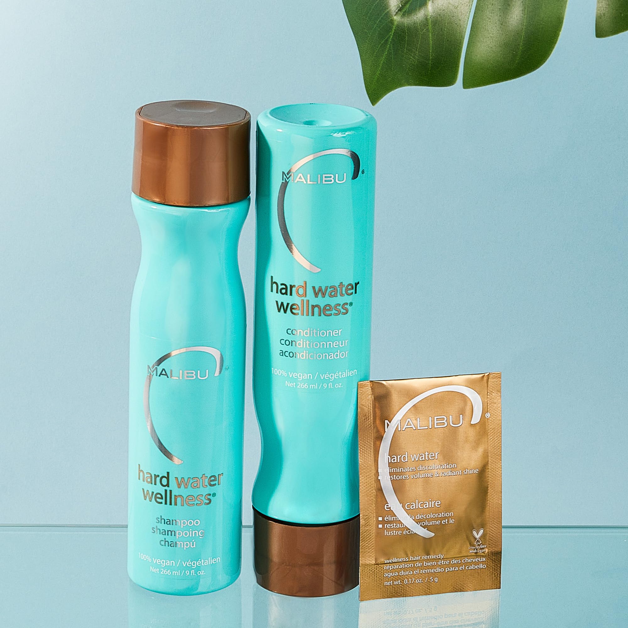 Malibu C Hard Water Remedy leaves hair shiny and vibrant.