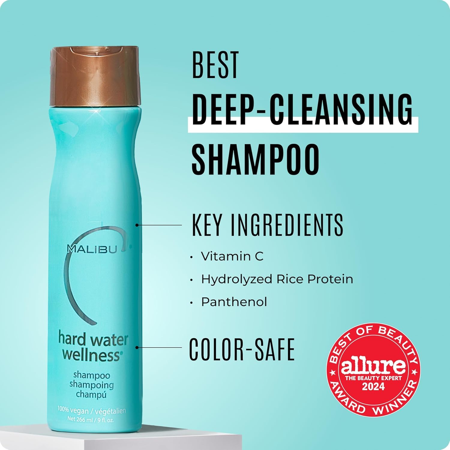 Malibu C hard water shampoo lather demonstrates clarifying action on hair