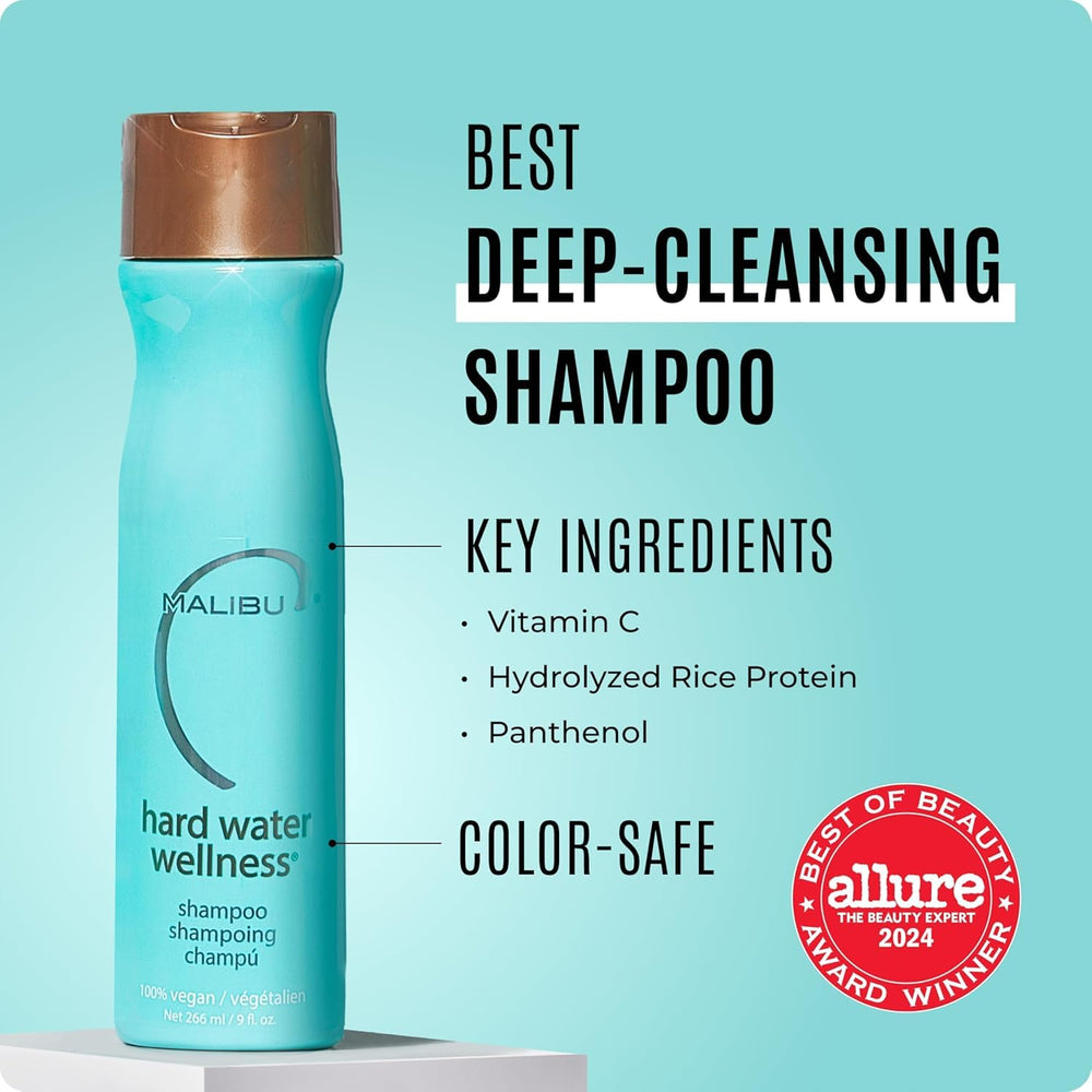 Malibu C hard water shampoo lather demonstrates clarifying action on hair