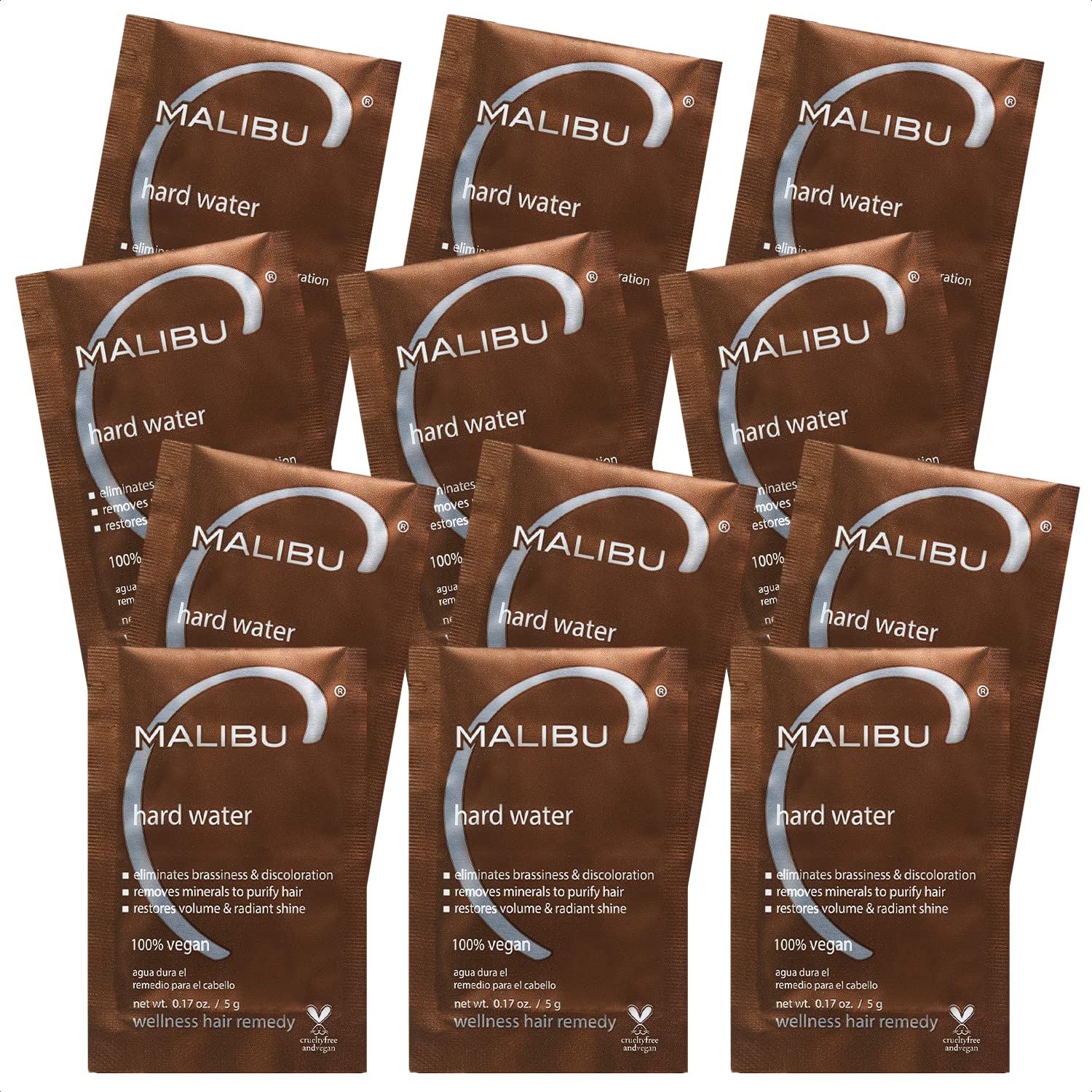 Malibu C Hard Water Wellness Remedy packets ready to purify mineral buildup.