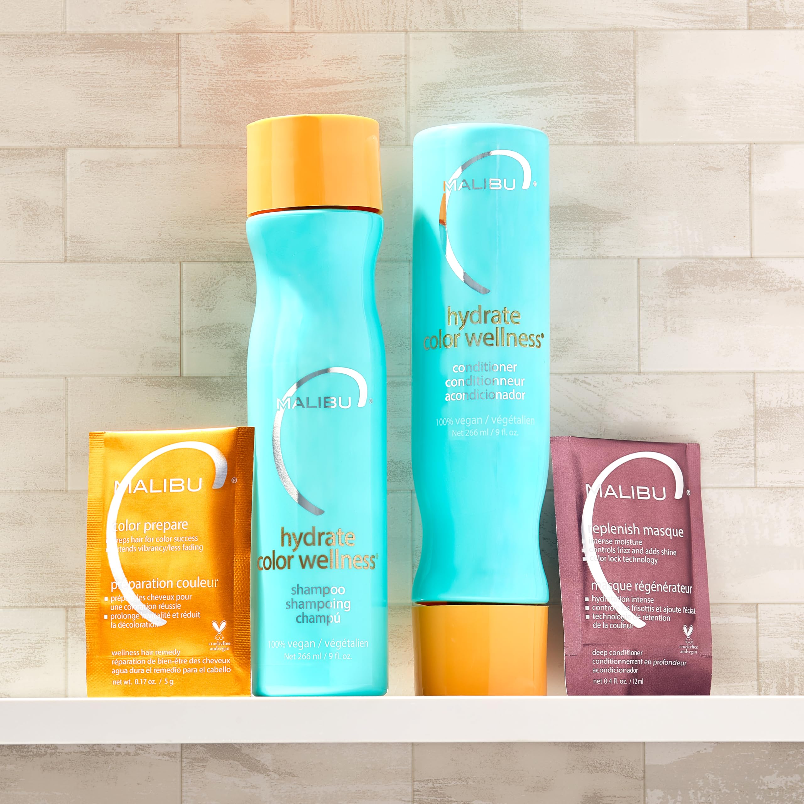 Malibu C Hydrate Color Wellness Shampoo color protection visible during rinse