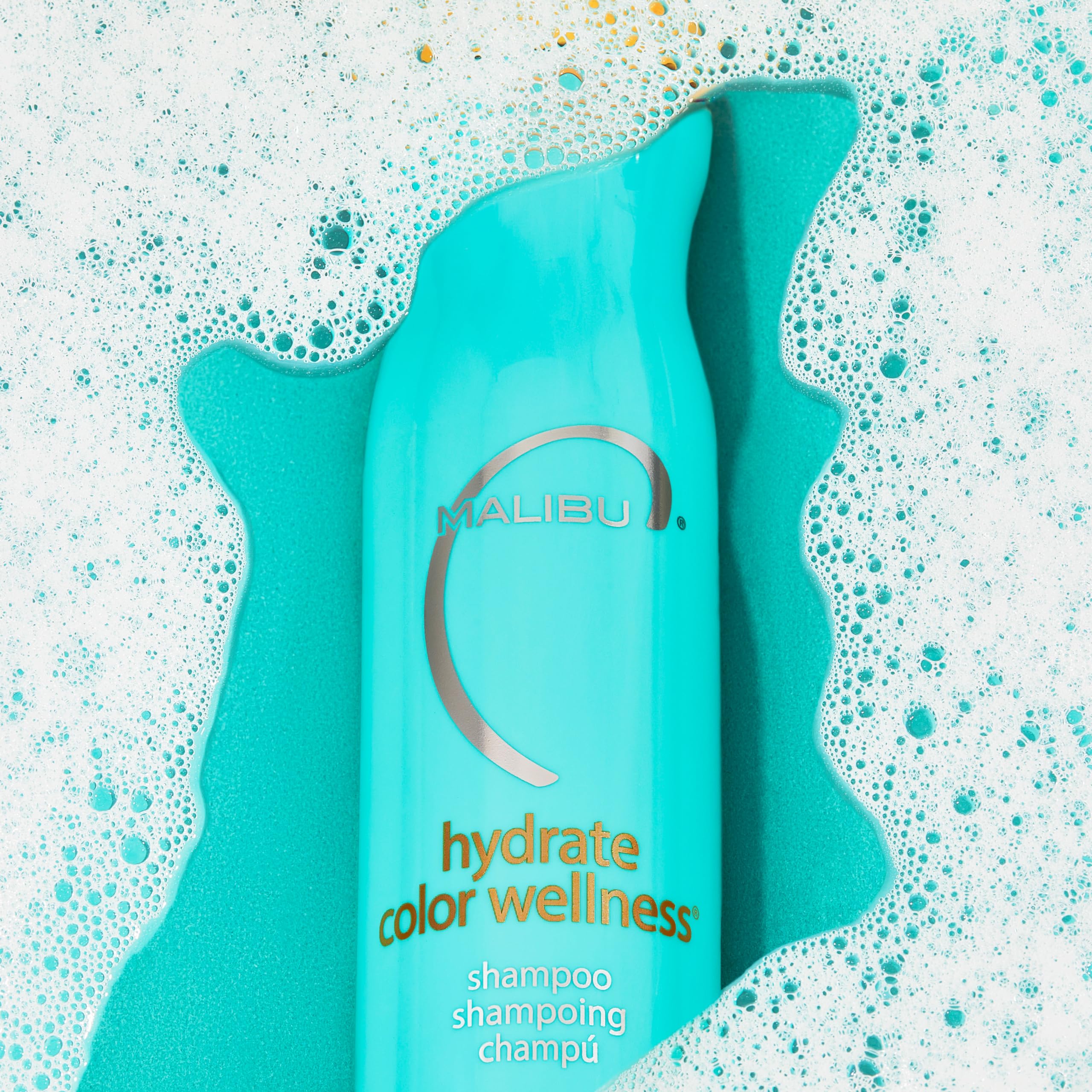 Malibu C Hydrate Color Wellness Shampoo on hair with damaged texture showing revitalization