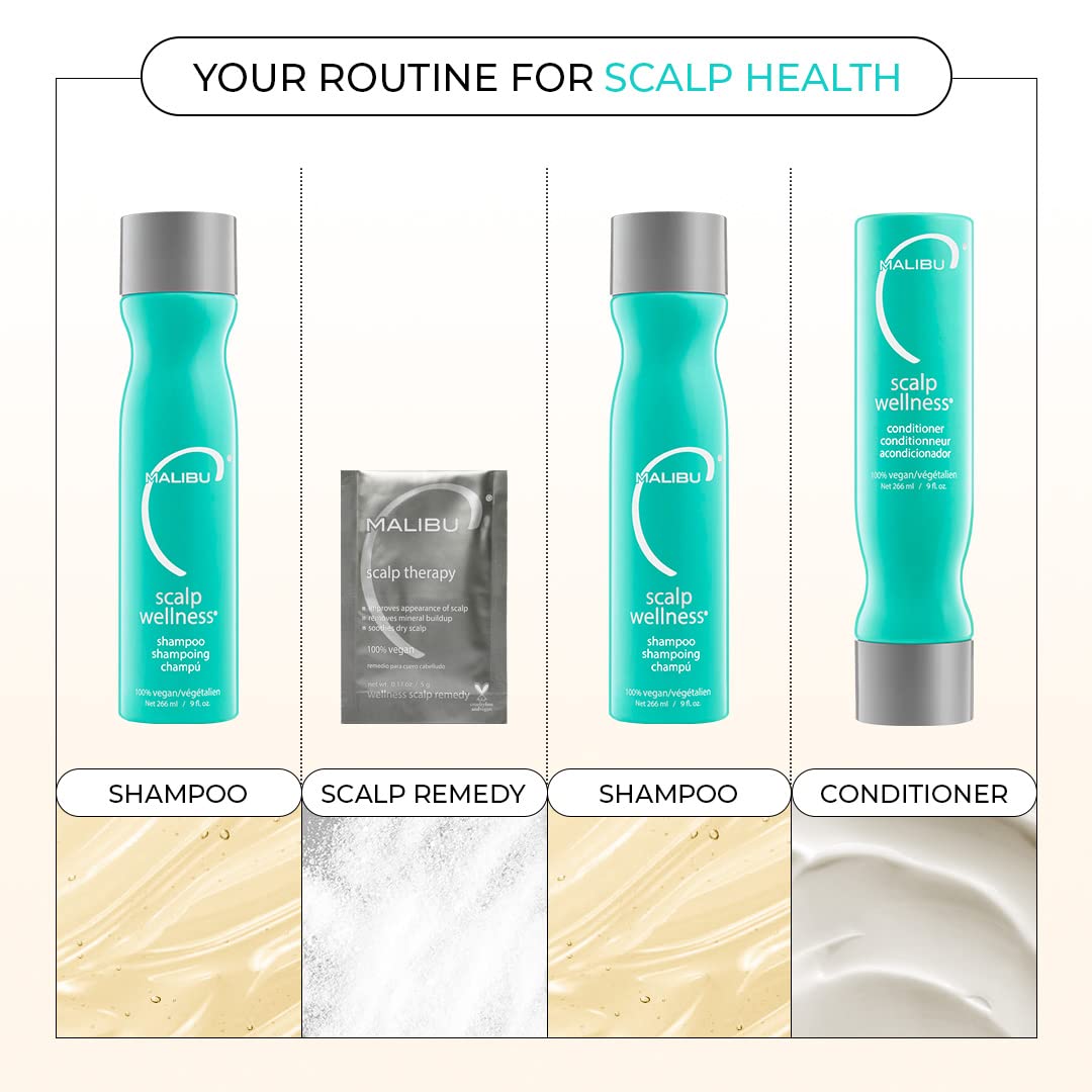 Malibu C Scalp Wellness Shampoo after use shows hydrated shine.