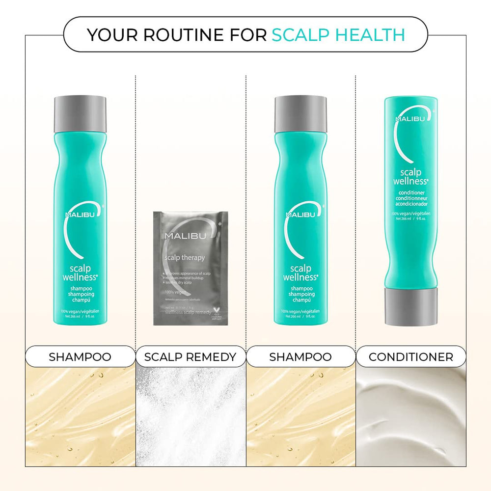 Malibu C Scalp Wellness Shampoo after use shows hydrated shine.
