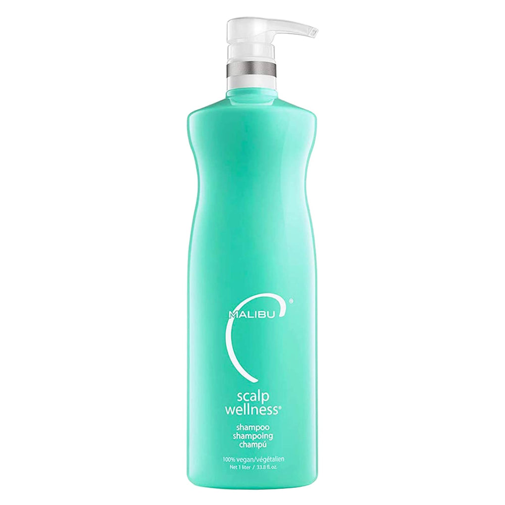 Malibu C Scalp Wellness Shampoo bottle pour for refreshing cleansing with menthol.