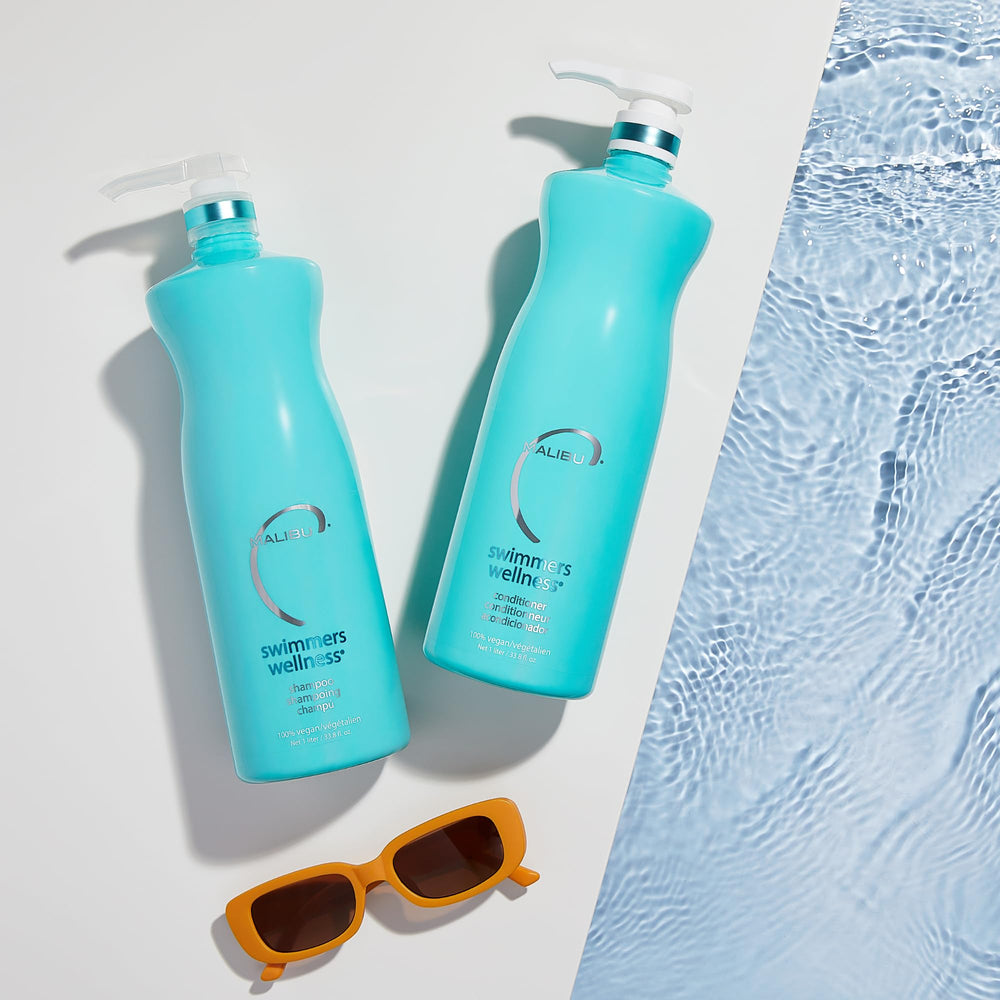Malibu C Swimmers Wellness after-swim routine helps restore moisture and sheen.