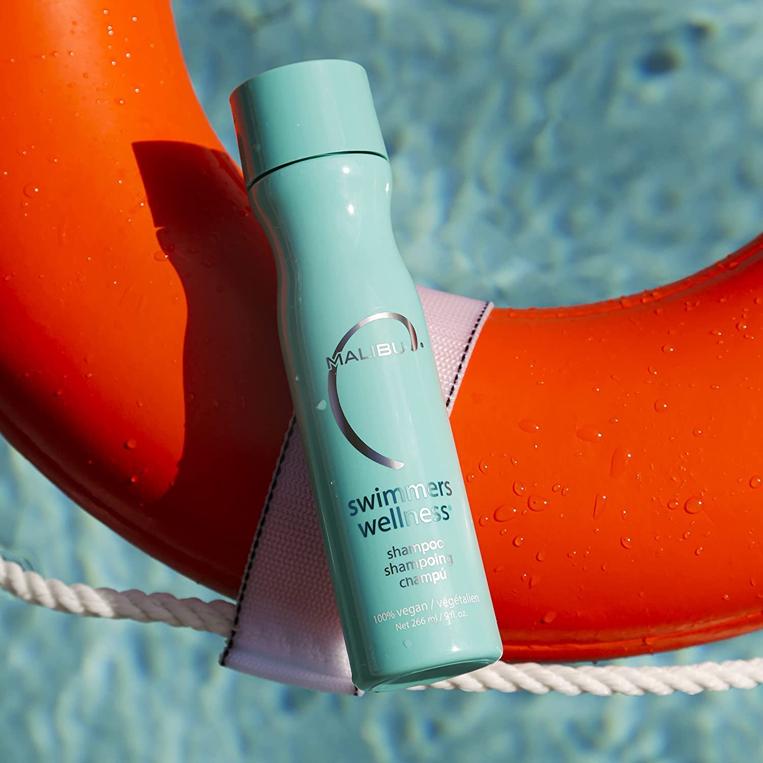 Malibu C Swimmers Wellness Shampoo helps reduce green hair after swimming