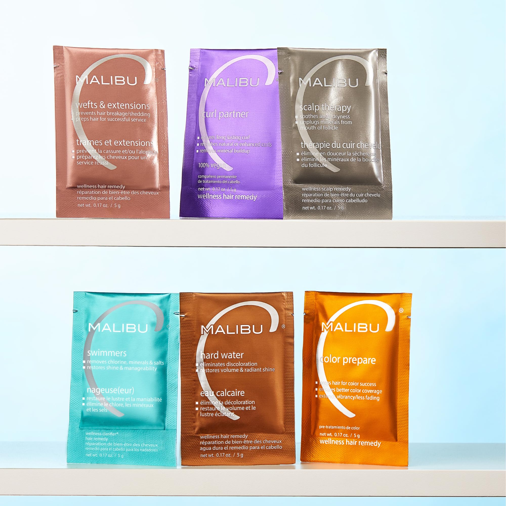 Malibu C Swimmers Wellness Remedy after-use hair shows hydrated, manageable strands.