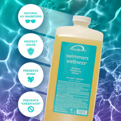 Malibu C Swimmers Wellness Shampoo lather demonstrates detangling and texture restoration