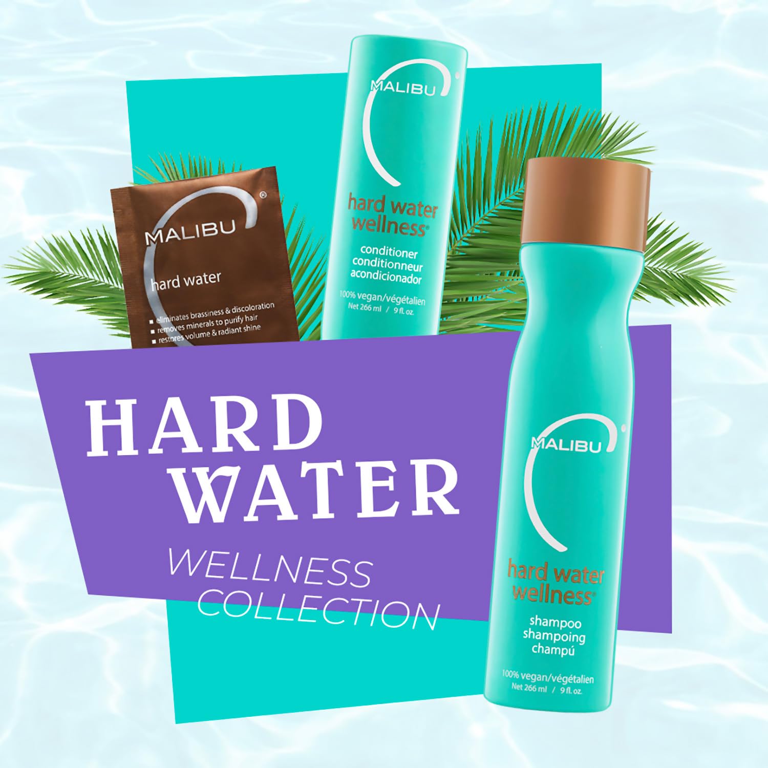 Malibu C vegan sulfate-free line supports cleansing without harsh minerals.