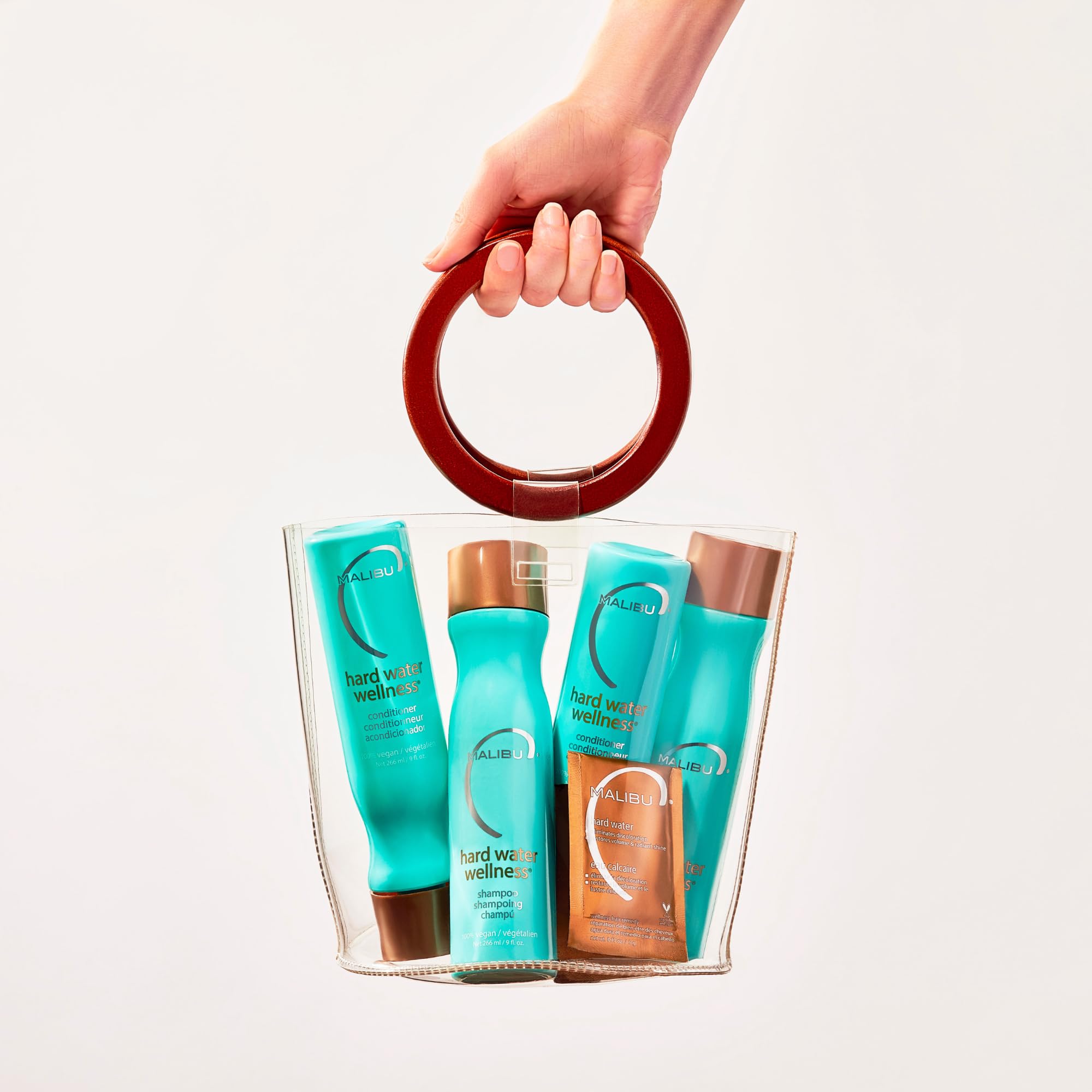Malibu C vegan sulfate-free ingredients label close up