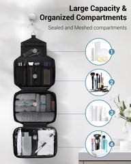 Maliton toiletry bag interior compartments highlight systematic storage and quick-drying organization.