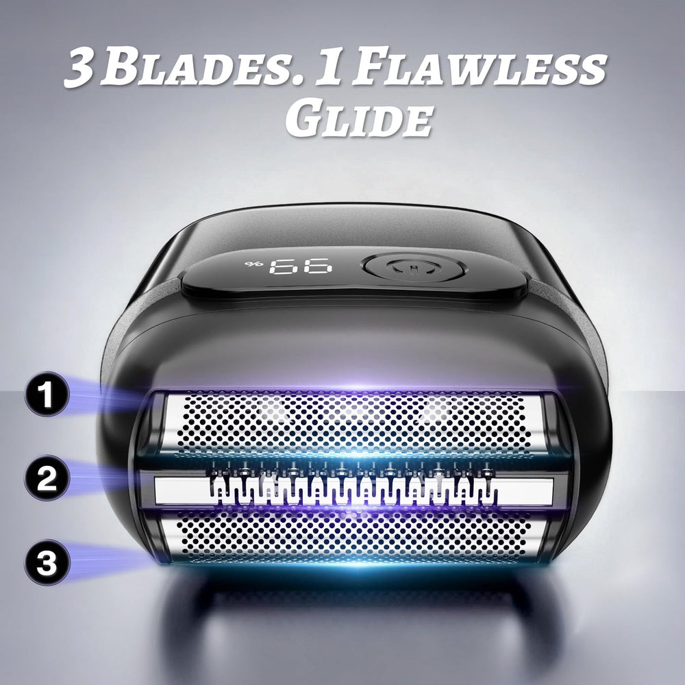 MALEGEBAZ shaver LED display shows battery status for easy charging