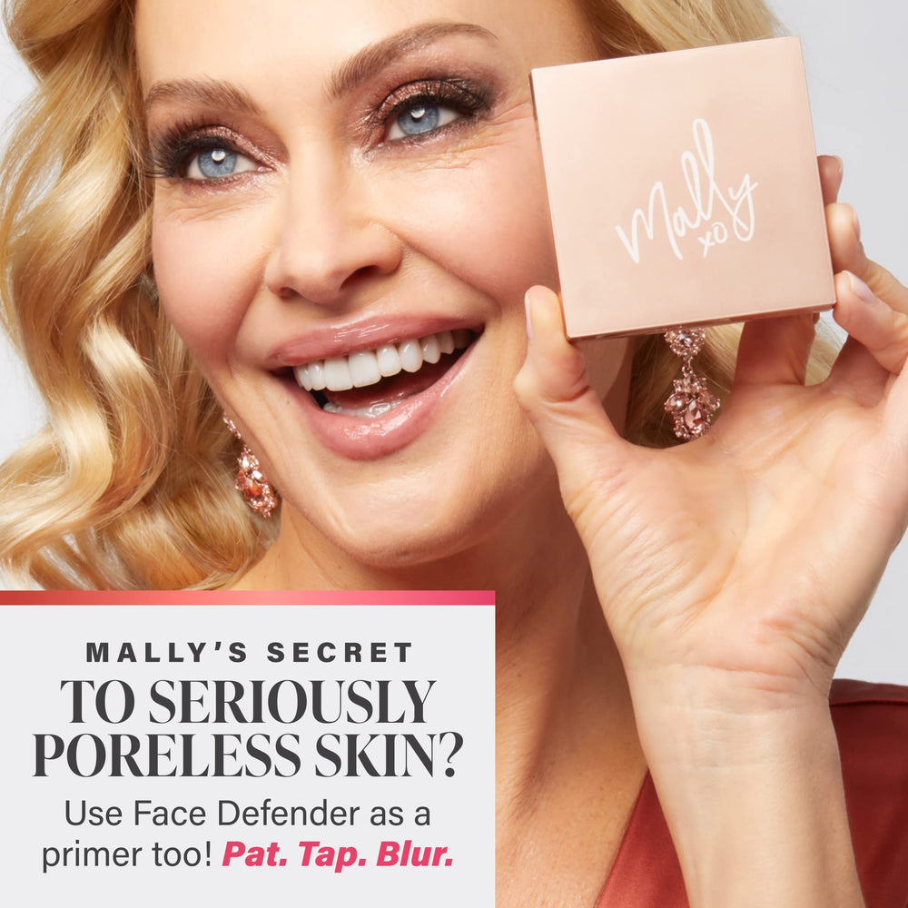 Mally Beauty Poreless Face Defender lip-line use demonstrates preventing lipstick feathering.