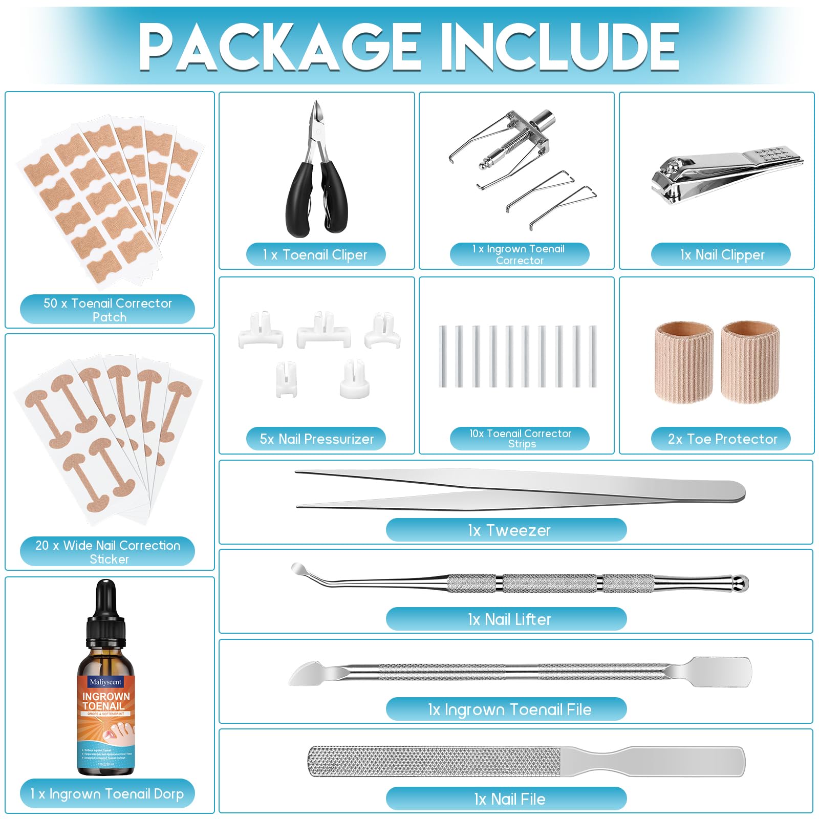 Maliyscent ingrown toenail corrector for precise at-home realignment.