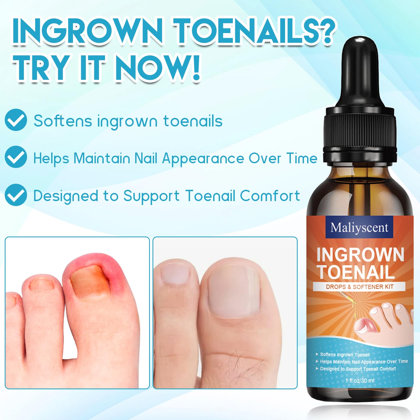 Maliyscent toenail clipper with ergonomic, non-slip grip for safe trimming.