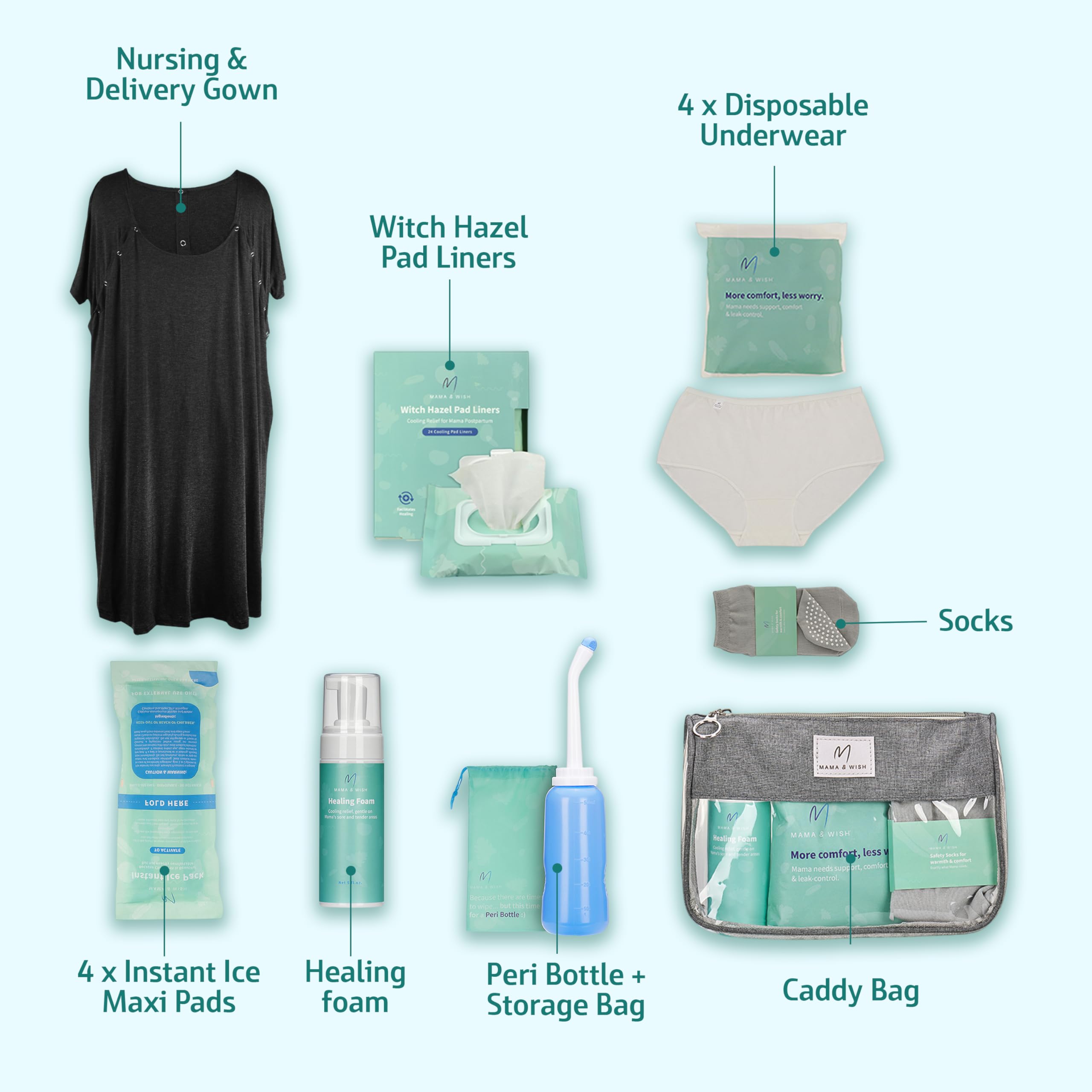 Mama & Wish collapsible peri bottle for convenient cleansing after birth