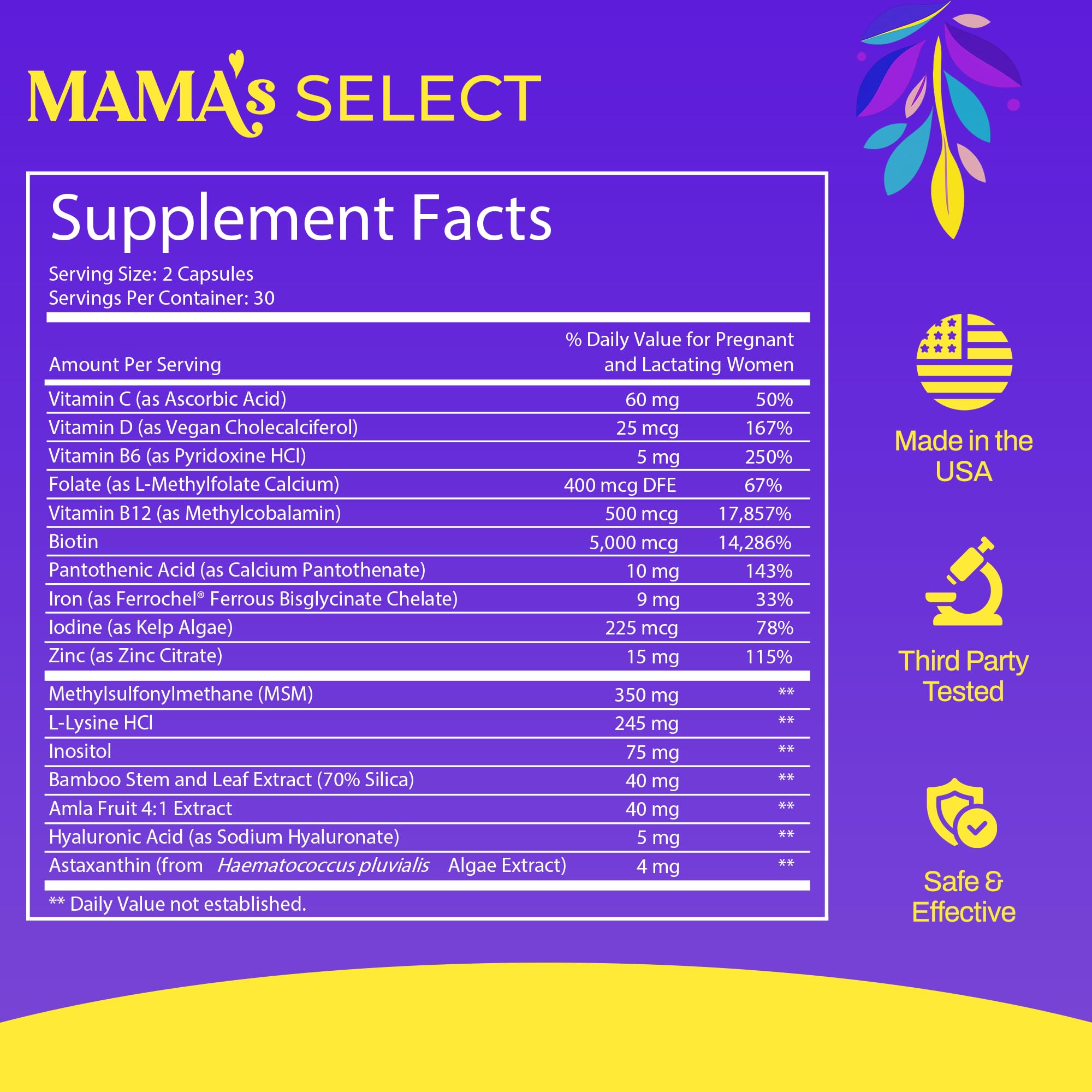 Mama's Select capsules daily dose on hand ready for consistent postpartum nourishment