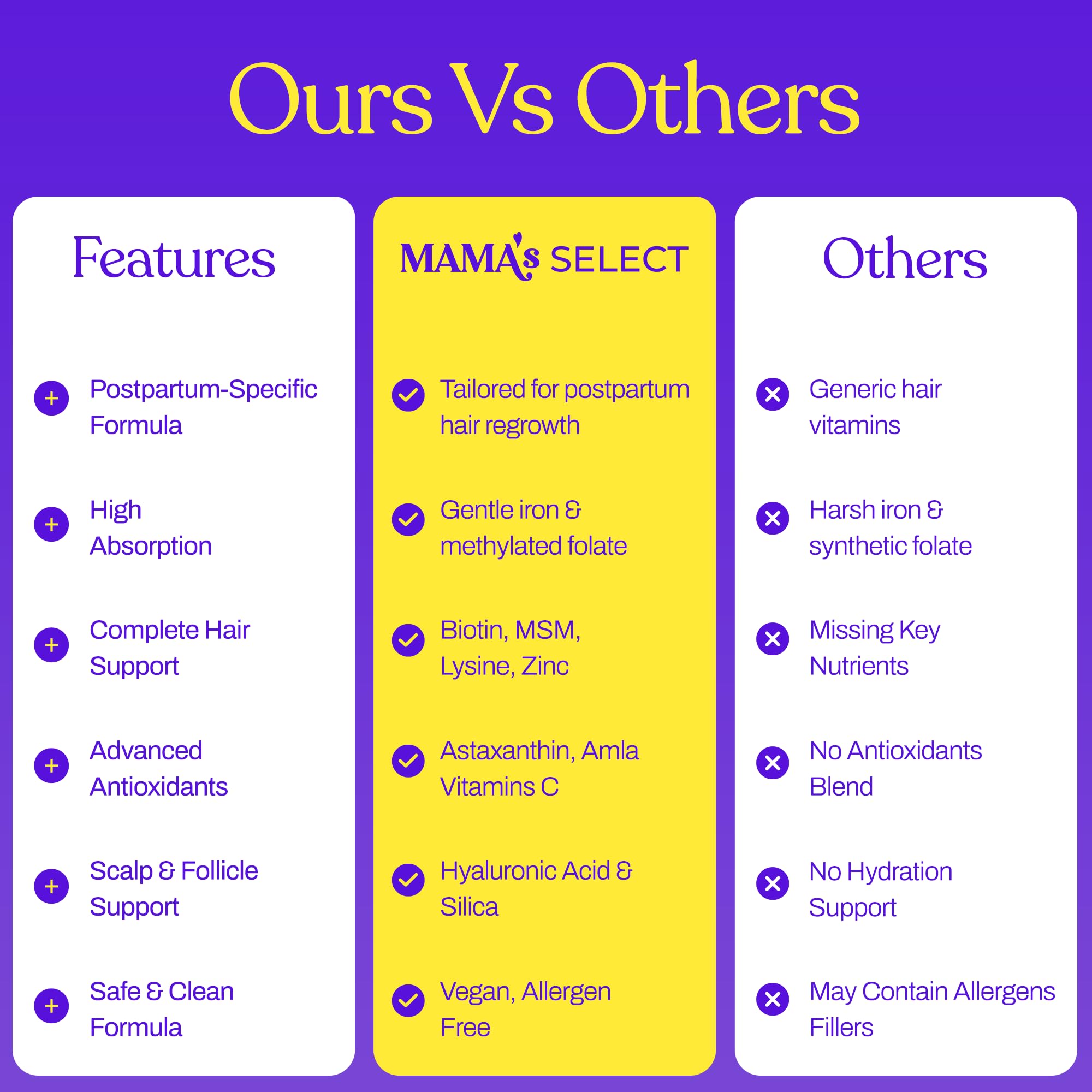 Mama's Select label detail emphasizes clean formula for breastfeeding moms seeking balance