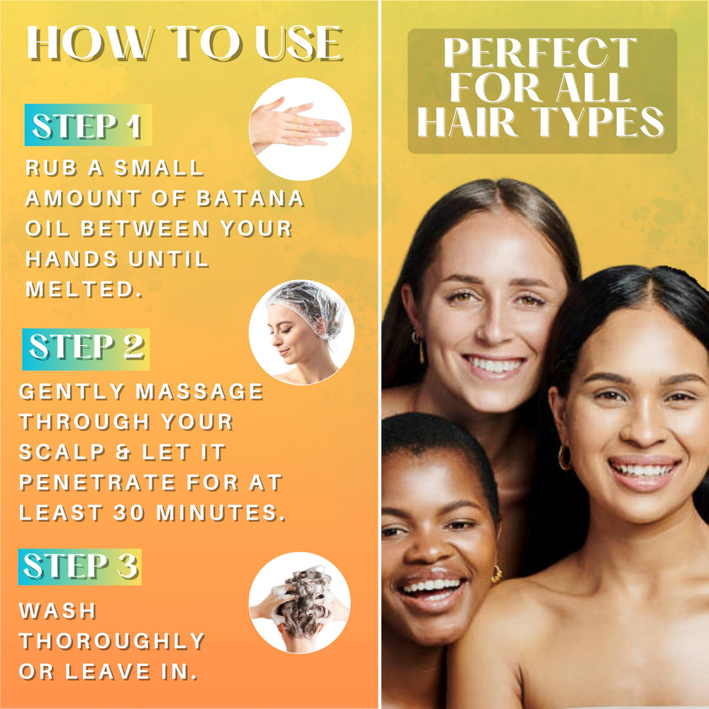 Mamela Naturals batana oil on hair shows improved shine and manageability.