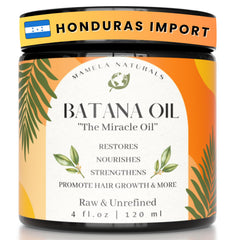 Mamela Naturals raw batana oil bottle promotes hair nourishment for all types.