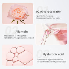 Mamonde Rose Water Toner with hyaluronic acid visual suggesting deep moisture support.
