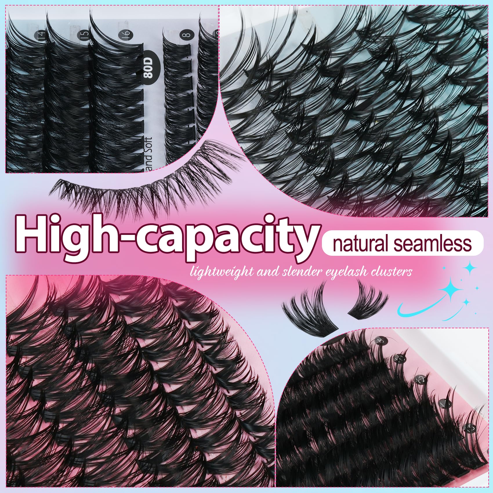 Mamzy Luxe assorted-density clusters laid out to show 6 styles for customizable volume