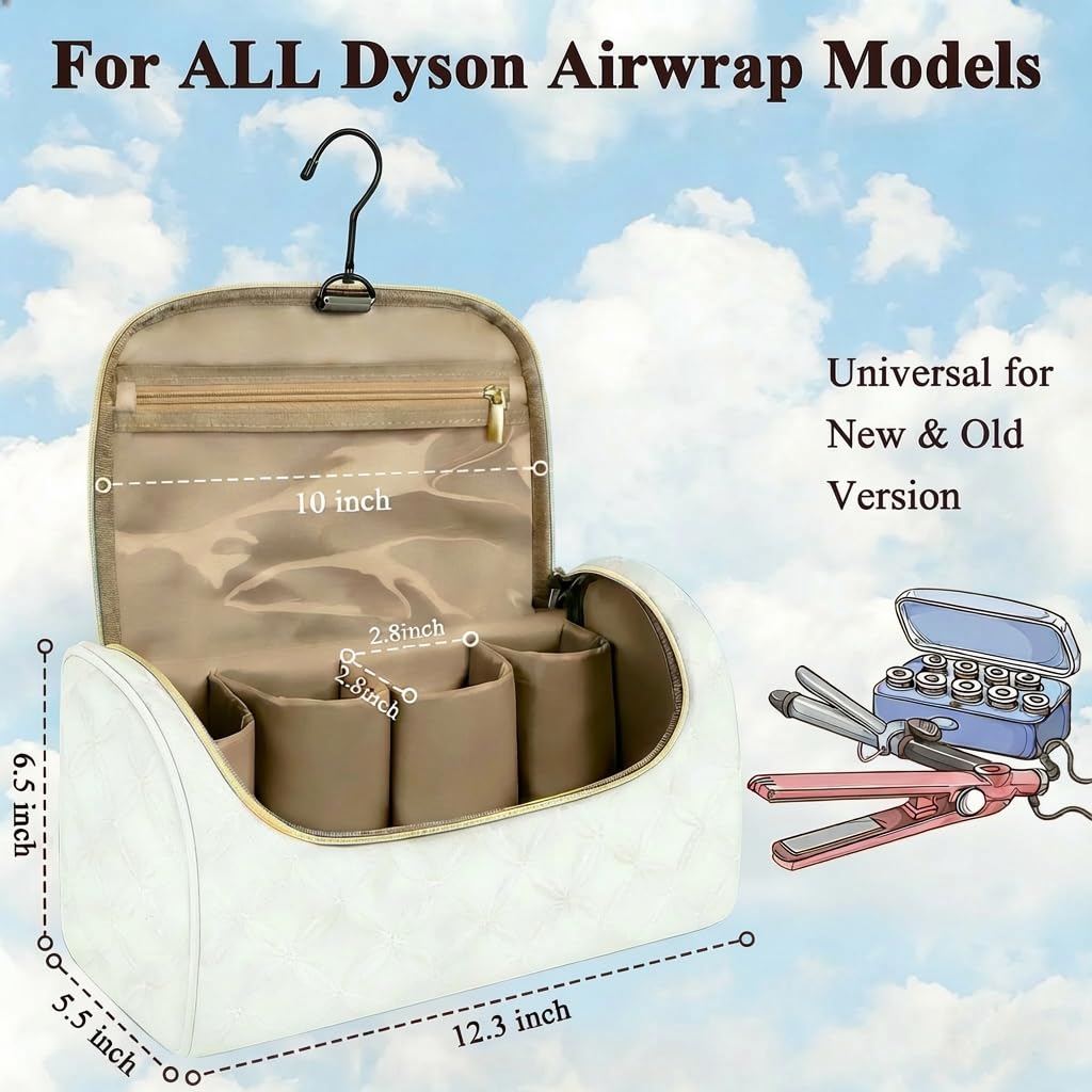 Mancro Airwrap attachments organized compartments; keeps long barrels, brushes and clips neatly stored.