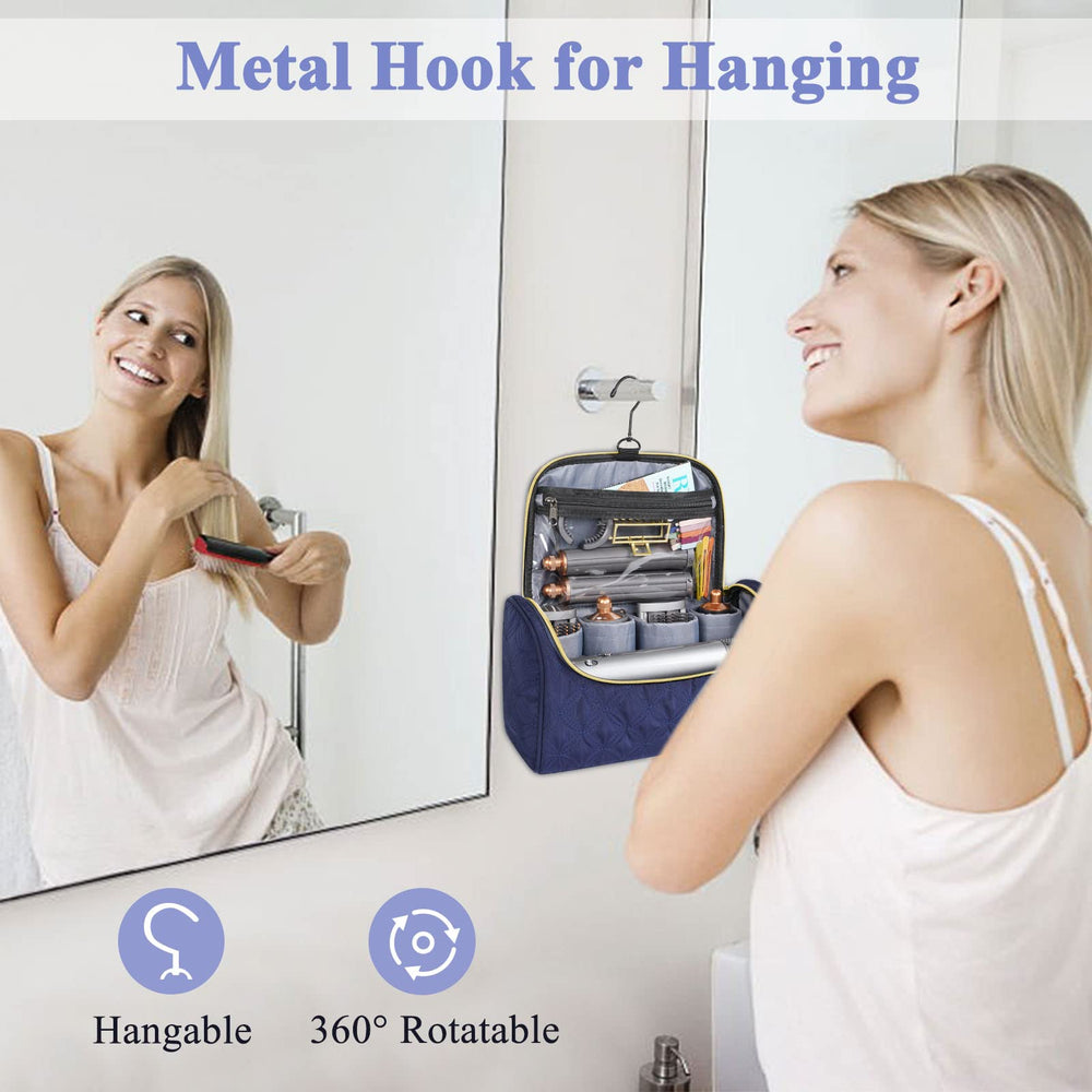 Mancro Airwrap travel case cable separation flap prevents handle from scratching during packing.
