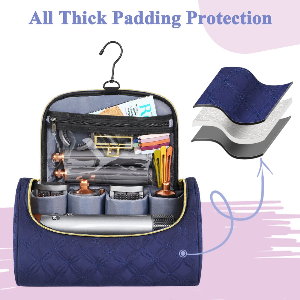Mancro Airwrap travel case compartments provide organized slots for attachments and barrels.