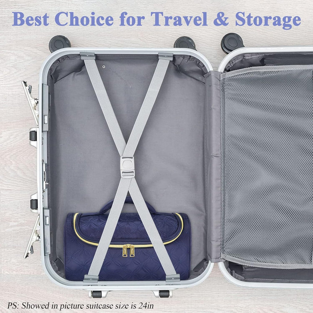 Mancro Airwrap travel case metal hook enables secure wall hanging when traveling.