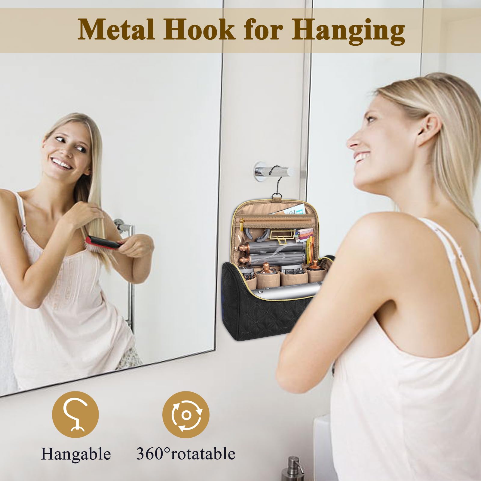 Mancro Dyson Airwrap rotatable hook for hanging and space-saving storage