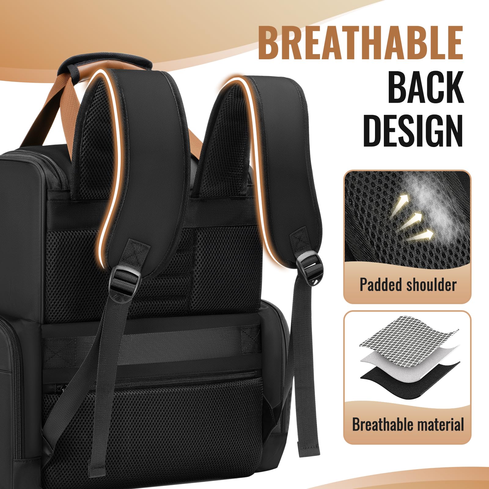 Mancro hairstylist travel bag padded shoulder straps improve comfort on long days.