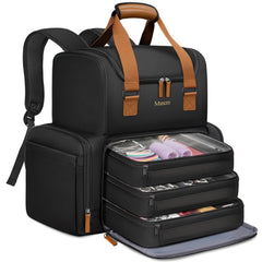 Mancro hairstylist travel bag top compartment with heat-resistant lining for safe hot tool storage.