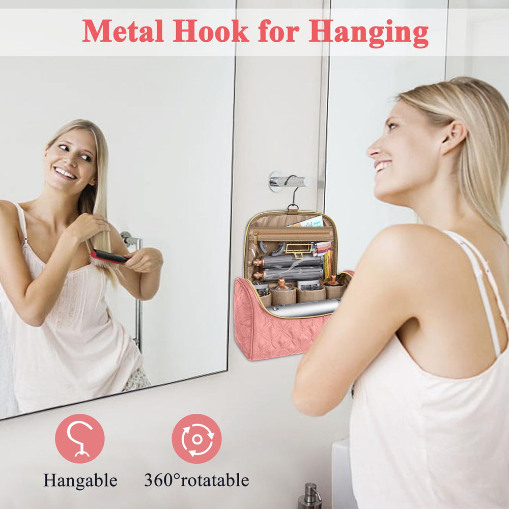 Mancro rotatable metal hook enables convenient wall or door hanging.