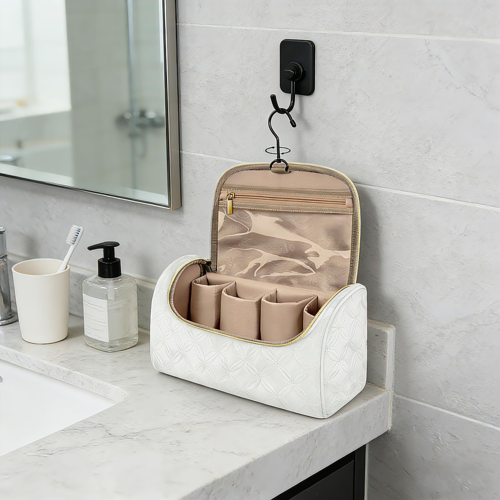 Mancro slim travel case fits in suitcases, saving space during trips.