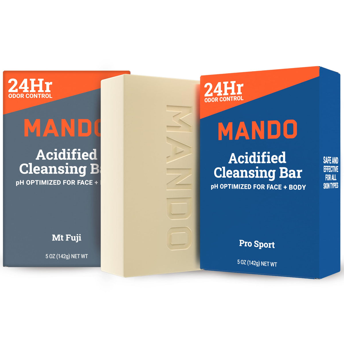 Mando 4-in-1 bar pack-shot with Pro Sport and Mt Fuji scents for all-day freshness.