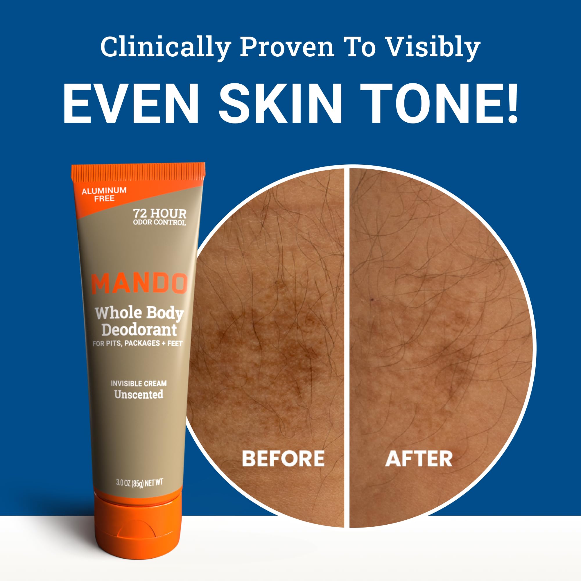 Mando 72-hour odor-control badge signals long-lasting protection.