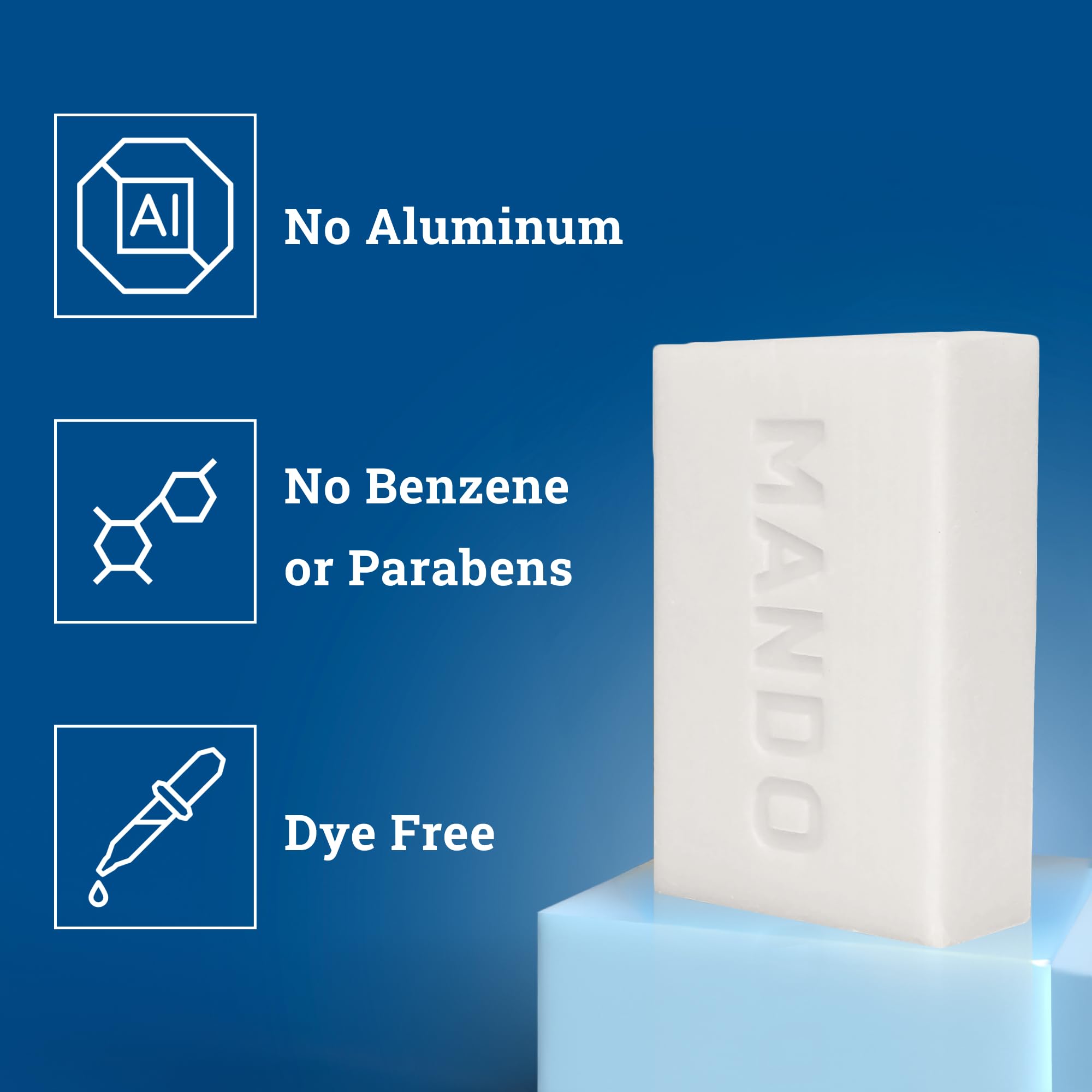 Mando Acidified Cleansing Bar close-up reveals creamy lather from triple milling.