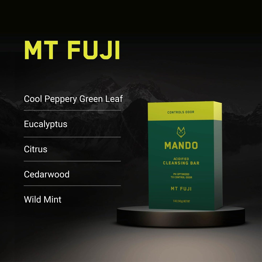 Mando Acidified Cleansing Bar safe for sensitive skin while cleansing odor-prone areas.