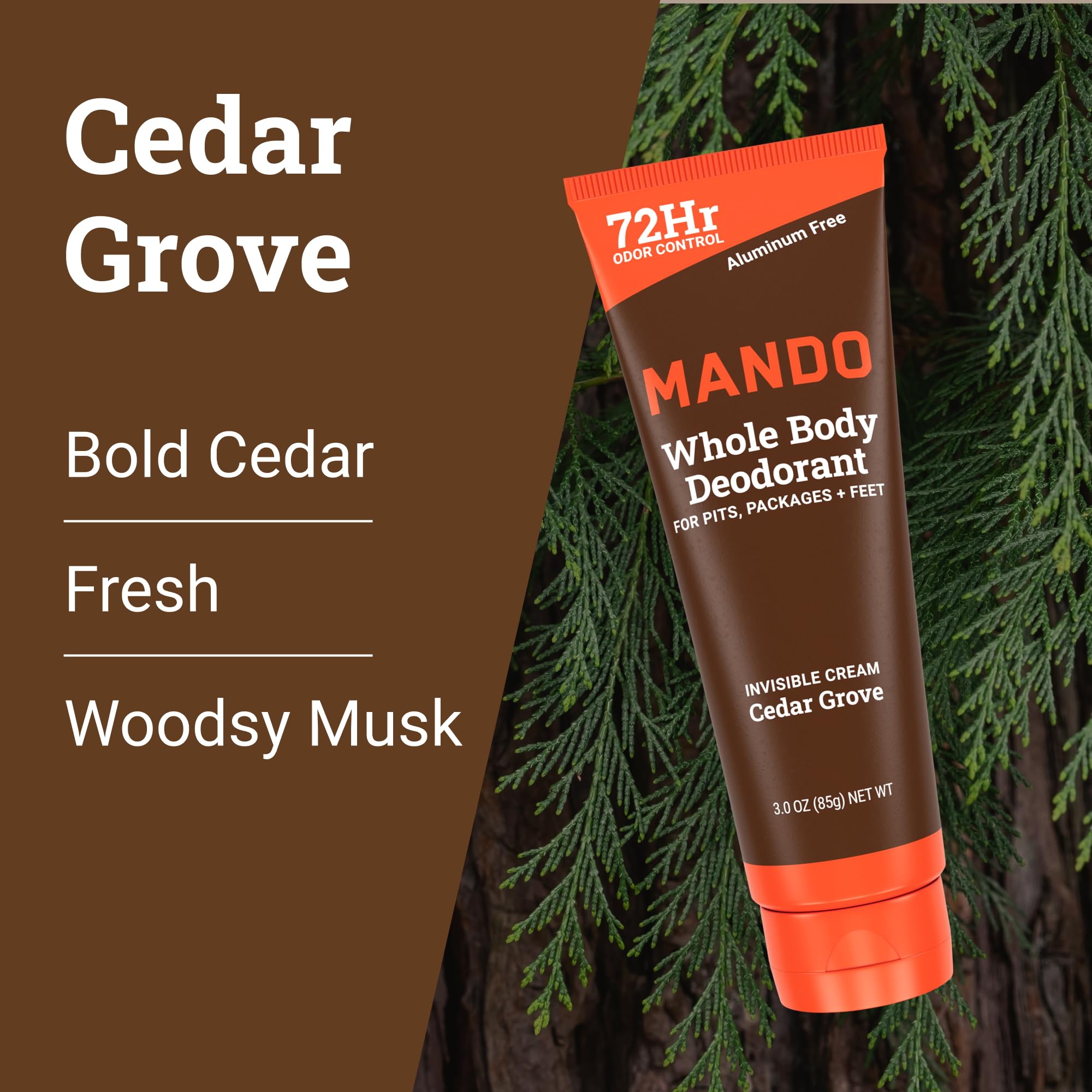 Mando aluminum-free baking-soda-free formula appears skin-safe.
