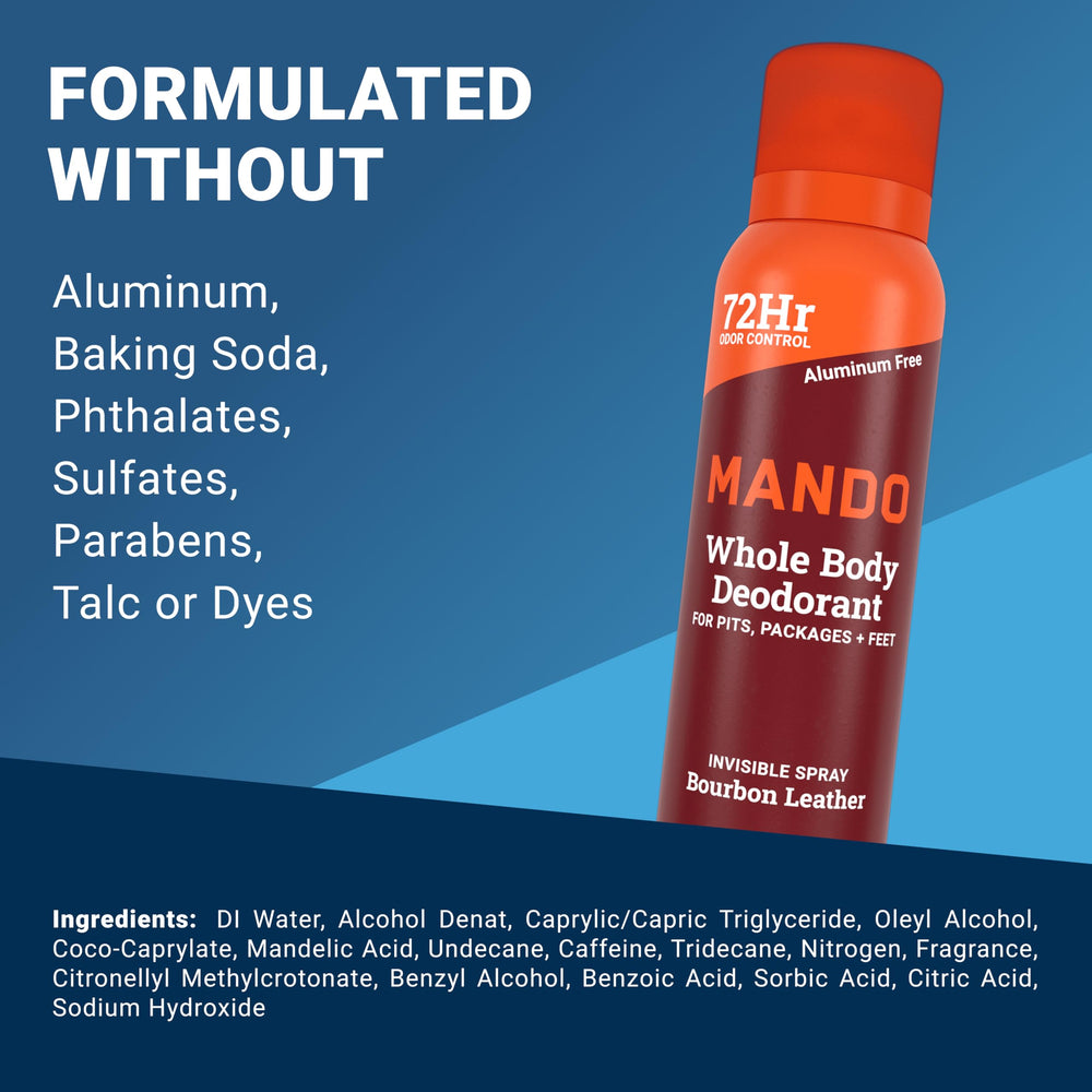 Safety icons show aluminum-free and benzene-free formula for low irritation