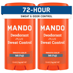 Mando antiperspirant stick Mt Fuji pack2 offers all-day odor and sweat control.