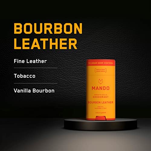 Mando Bourbon Leather deodorant tube dispense action for quick daily use