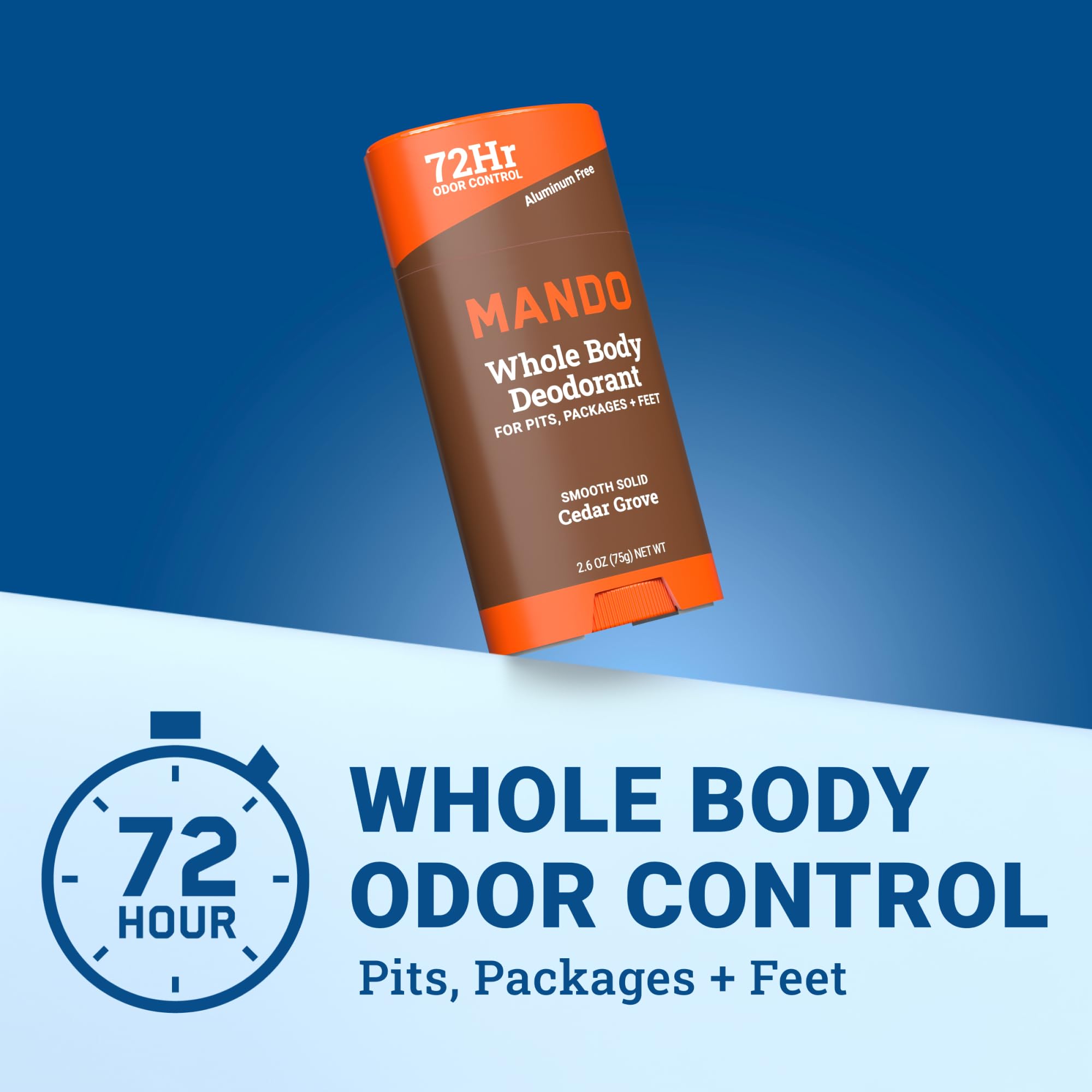 Mando Cedar Grove 2-pack packaging with aluminum-free emphasis.