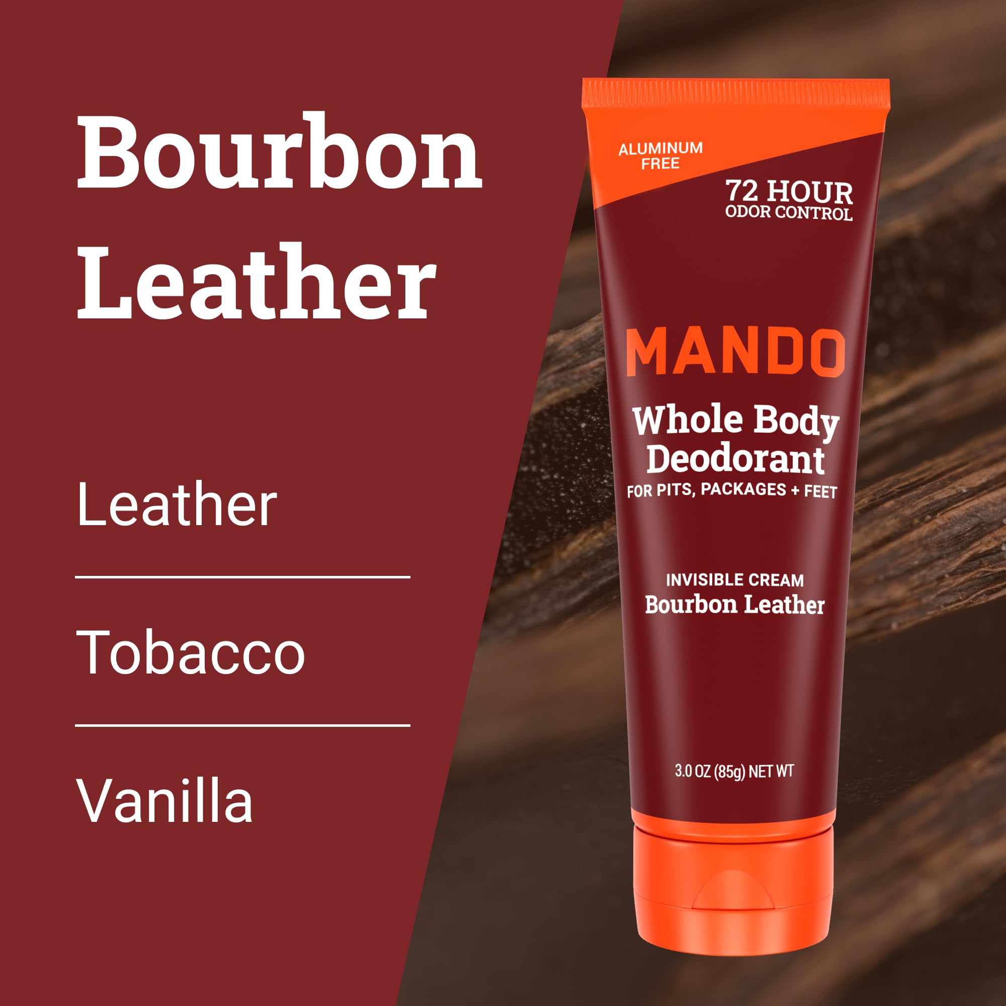 Mando creamy texture application on underarm demonstrates easy glide and no residue.