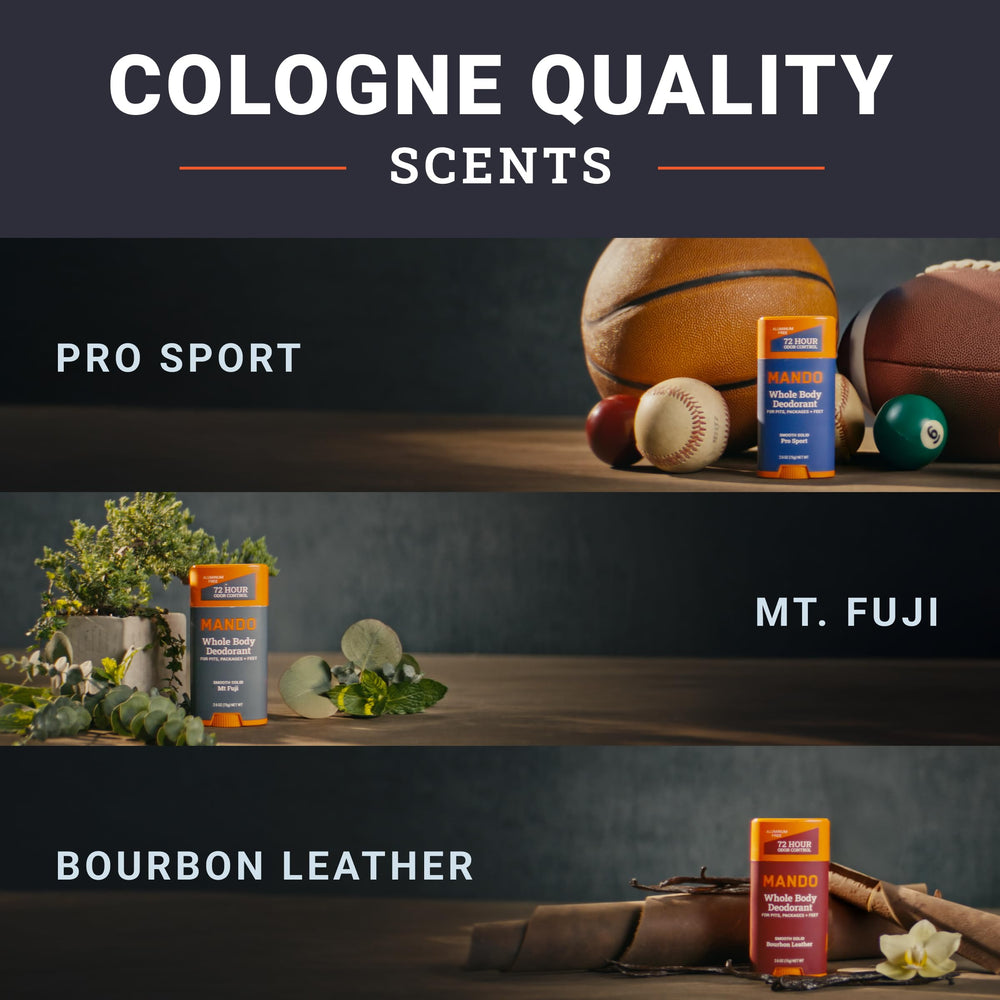 Mando deodorant application underarm demonstrates quick, comfortable odor protection.