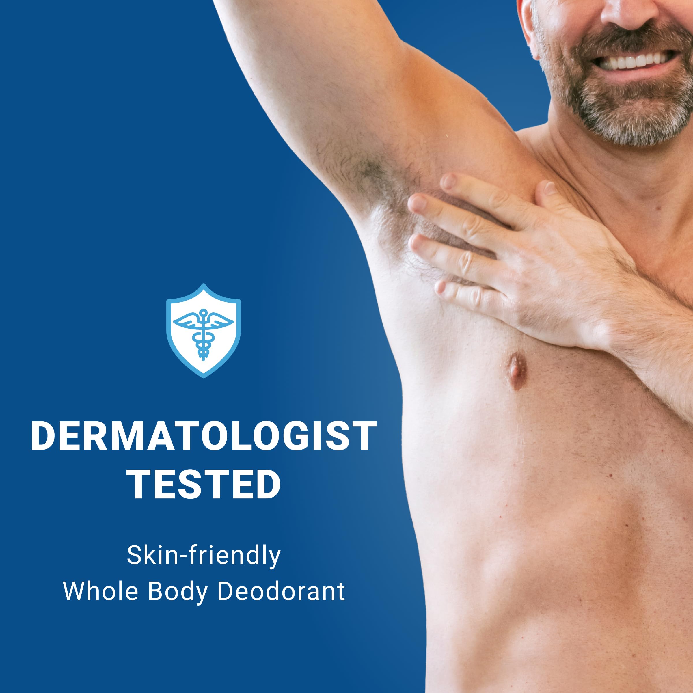 Mando deodorant on feet and other areas shows comprehensive odor management.