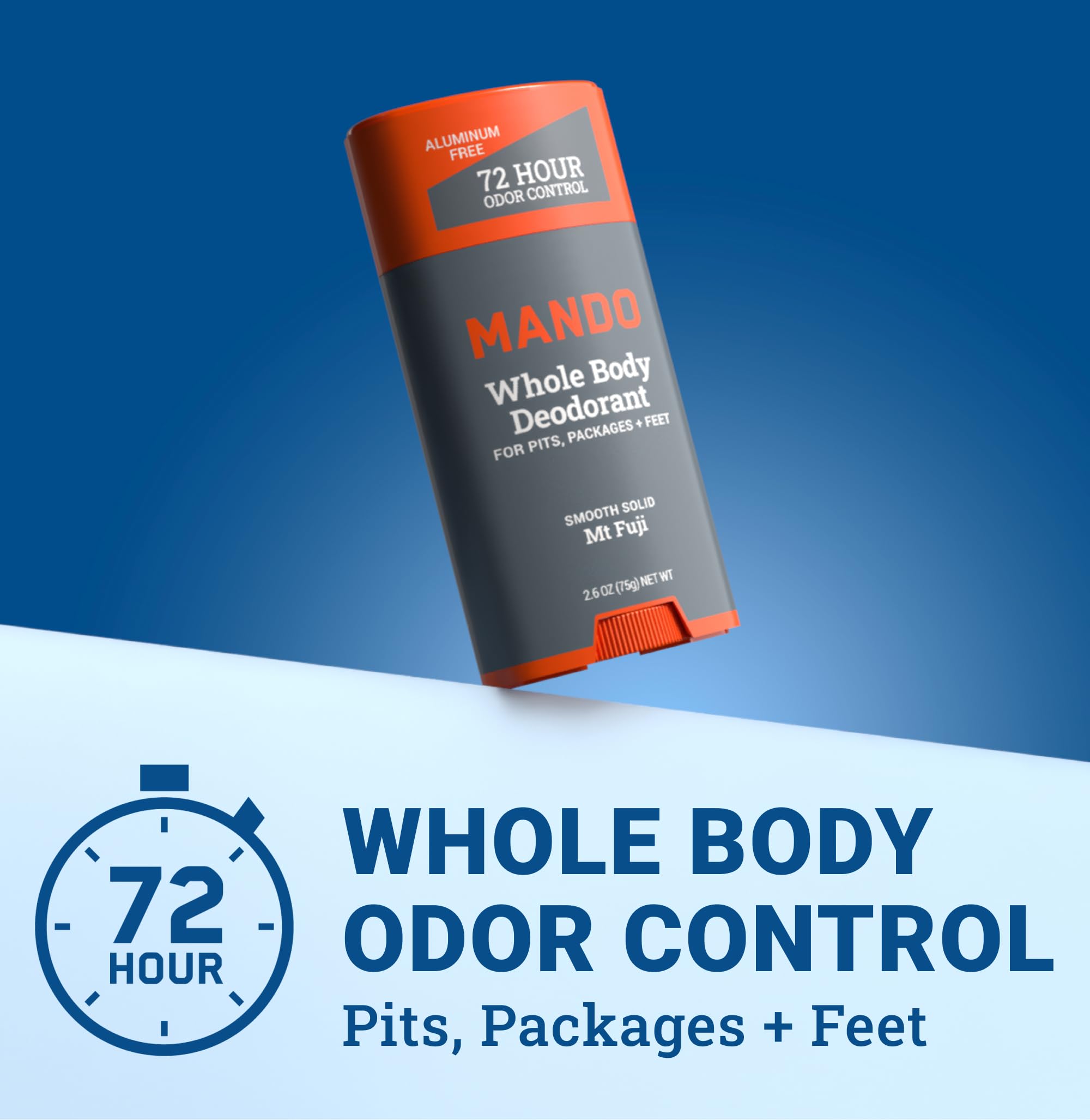 Mando smooth-texture deodorant stick close-up for easy application